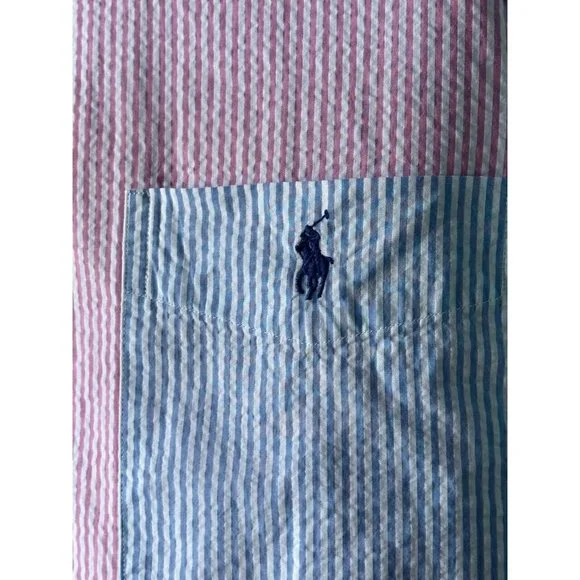 NWT POLO RALPH LAUREN Men's XL RL Prepster Classic-Fit Seersucker Shirt UNTUCKED - Picture 3 of 5